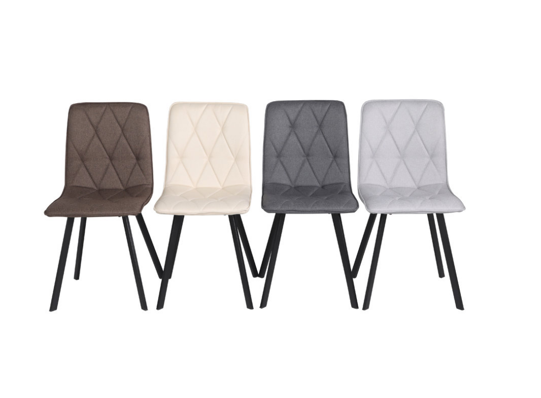 Стул INI- COREY TEX серый, св.серый тк./черный каркас