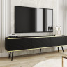 Тумба под ТВ Perfect Home Оро / Oro RTV175 MDF 3-дверная с черными ножками Черный