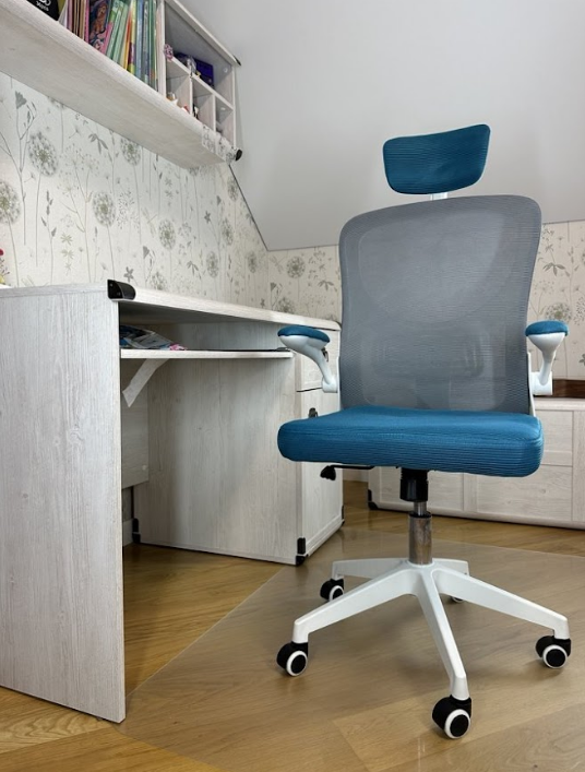 Кресло вращающееся компьютерное/детское Perfect Home OC-8970W Серый/Голубой