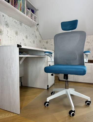 Кресло вращающееся компьютерное/детское Perfect Home OC-8970W Серый/Голубой