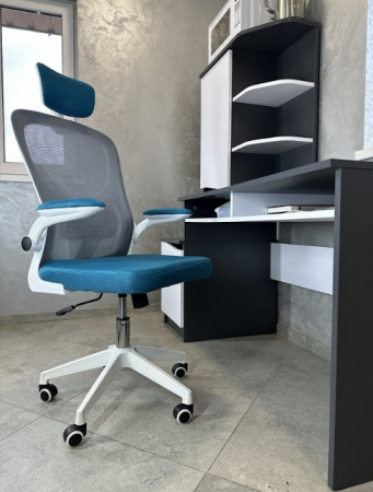 Кресло вращающееся компьютерное/детское Perfect Home OC-8970W Серый/Голубой