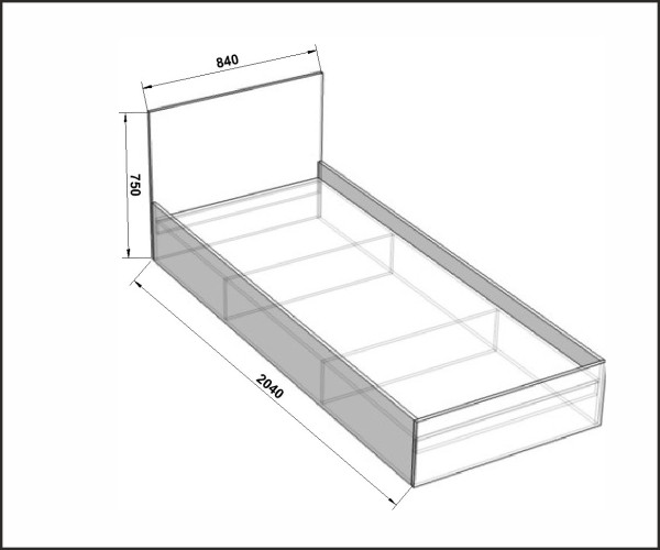 Кровать односпальная MCN- Эрика 80х200 см