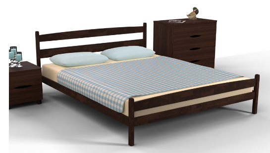 Кровать BIO- "Мария" Ликерия с изножьем темный орех 180*200