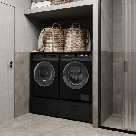 Шкаф для стиральной машины и сушилки Helvetia ROSA 30W3NO65 (черный оникс)