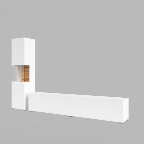 Стенка в гостиную Helvetia AVA 249NLM09 (белый-дуб вотан/белый)