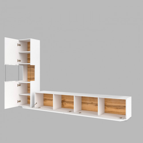 Стенка в гостиную Helvetia AVA 249NLM09 (белый-дуб вотан/белый)