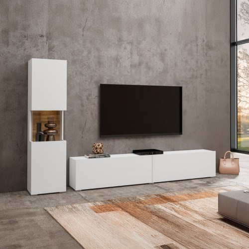 Стенка в гостиную Helvetia AVA 249NLM09 (белый-дуб вотан/белый)