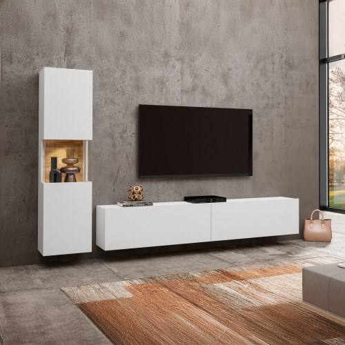 Стенка в гостиную Helvetia AVA 249NLM09 (белый-дуб вотан/белый)