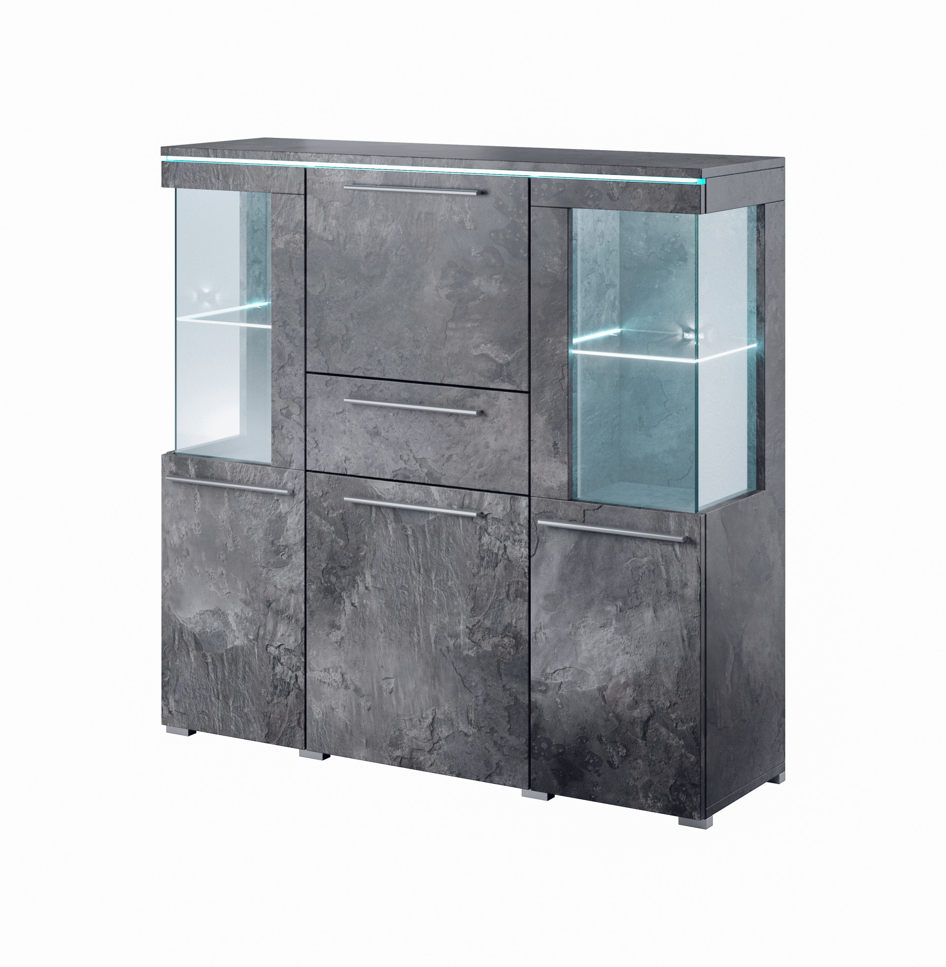 Витрина на 3 двери и 1 ящик Helvetia INDIA 24B0DE46 (шиффер)