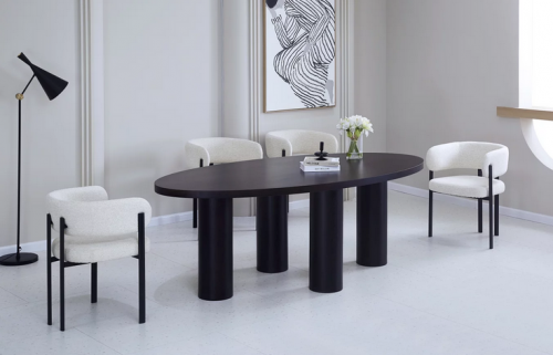 Стул обеденный с подлокотниками CRV- Nory Marble linen black base 