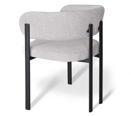 Стул обеденный с подлокотниками CRV- Nory Marble linen black base 