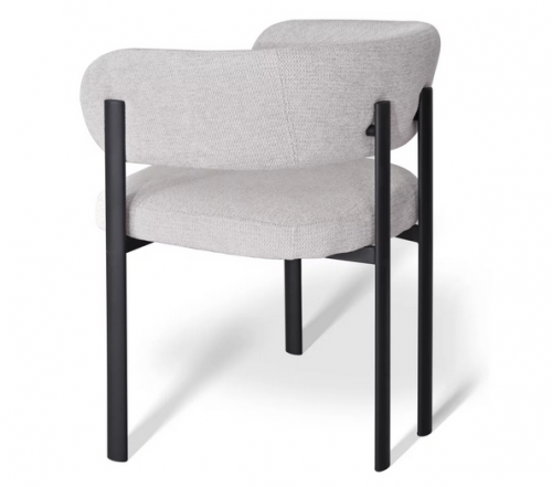 Стул обеденный с подлокотниками CRV- Nory Marble linen black base 