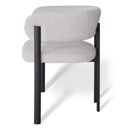 Стул обеденный с подлокотниками CRV- Nory Marble linen black base 