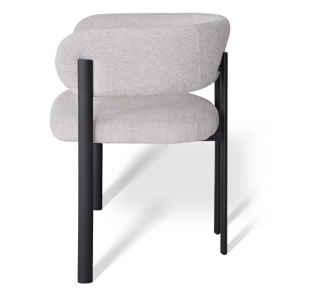 Стул обеденный с подлокотниками CRV- Nory Marble linen black base 