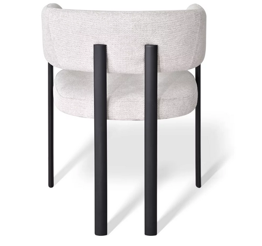 Стул обеденный с подлокотниками CRV- Nory Marble linen black base 