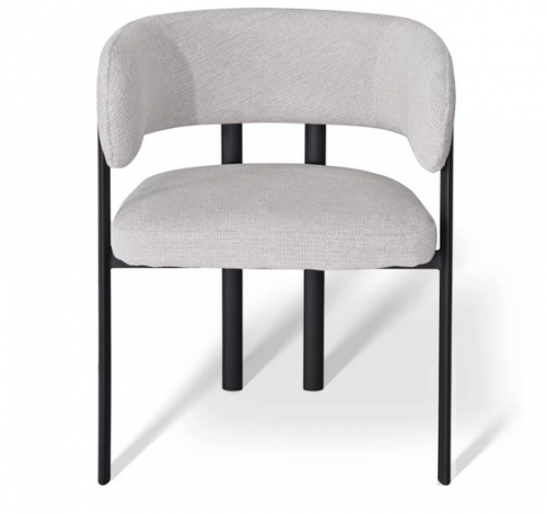 Стул обеденный с подлокотниками CRV- Nory Marble linen black base 