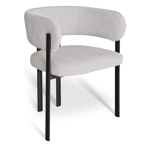 Стул обеденный с подлокотниками CRV- Nory Marble linen black base 