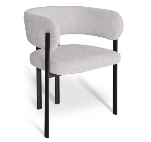 Стул обеденный с подлокотниками CRV- Nory Marble linen black base 