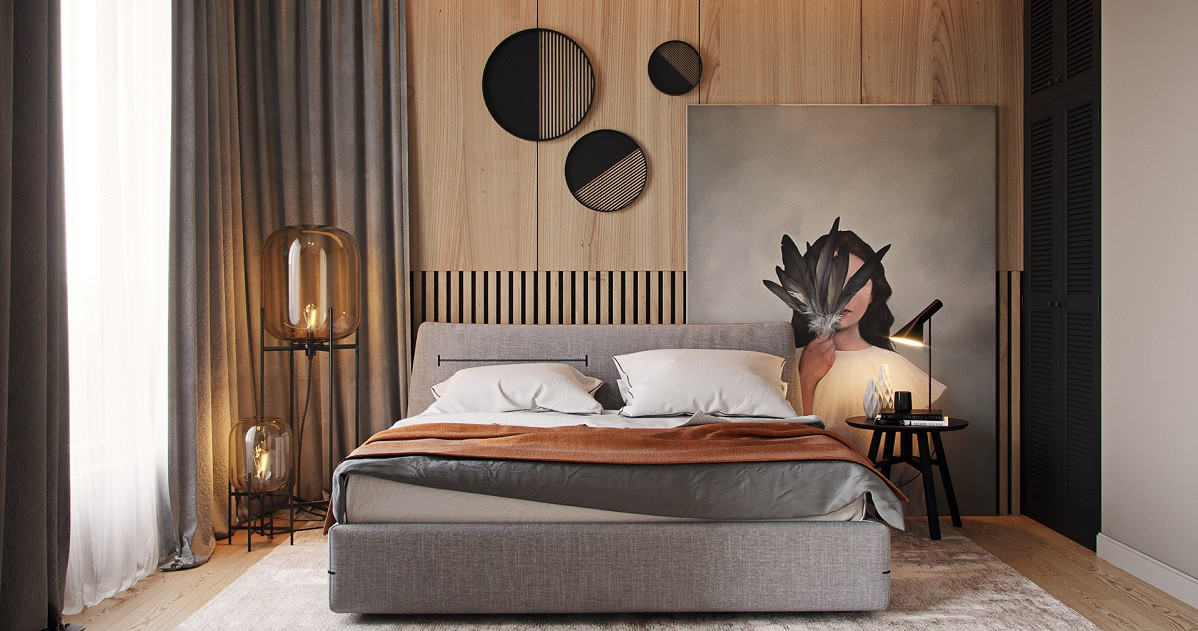 Кровать деревянная с мягким изголовьем WDS- Bristol
