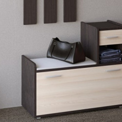 Тумба для обуви (правая) EVR- Тандем венге + фасад дуб молочный