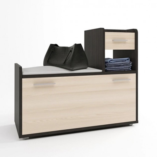 Тумба для обуви (правая) EVR- Тандем венге + фасад дуб молочный