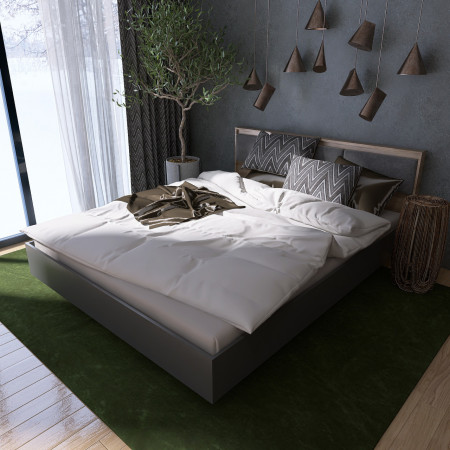 Кровать с мягким изголовьем EVR- Сити (каркас) дуб Сонома + графит