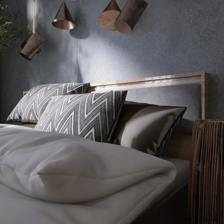 Кровать с мягким изголовьем EVR- Сити (каркас) дуб Сонома + графит