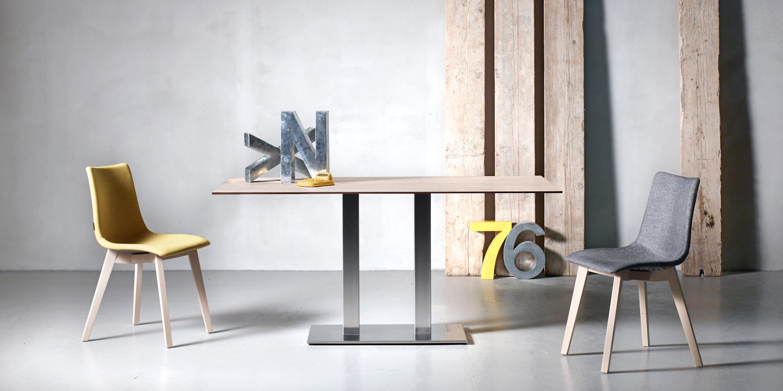 База для стола с двумя колоннами VLL- SCAB Tiffany 5082IS H73 (сатиновая сталь)