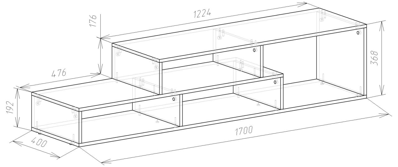 Тумба под телевизор 40х170х37 см KOD- Тумба ТВ