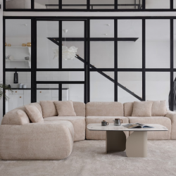 Бескаркасный модульный диван VTR- Дакота (Жемчужный беж, жемчужный серый) 