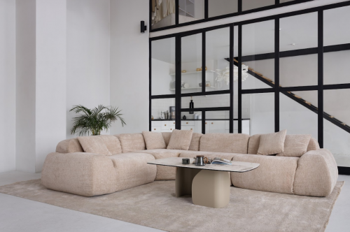 Бескаркасный модульный диван VTR- Дакота (Жемчужный беж, жемчужный серый) 