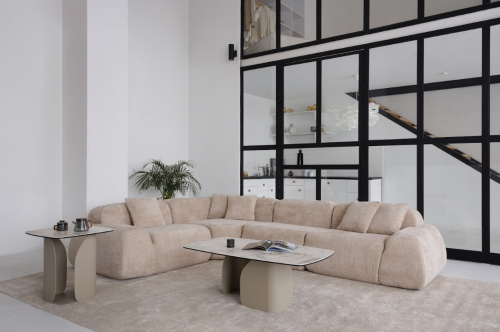 Бескаркасный модульный диван VTR- Дакота (Жемчужный беж, жемчужный серый) 