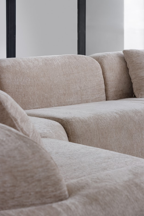 Бескаркасный модульный диван VTR- Дакота (Жемчужный беж, жемчужный серый) 