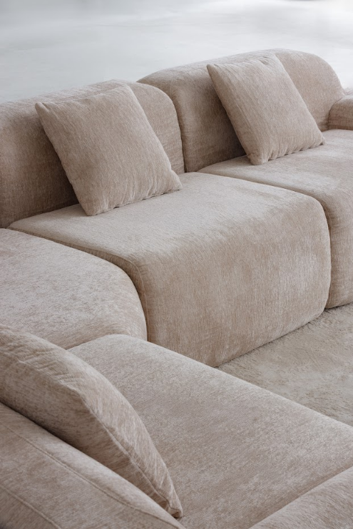 Бескаркасный модульный диван VTR- Дакота (Жемчужный беж, жемчужный серый) 