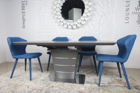 Стол обеденный модерн NL- Атланта (ATLANTA), цвет графит  140(185)х90х76 см
