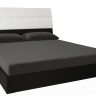 Кровать MRK- Виола Мягкая спинка Глянец белый+мат черный 1,4х2,0