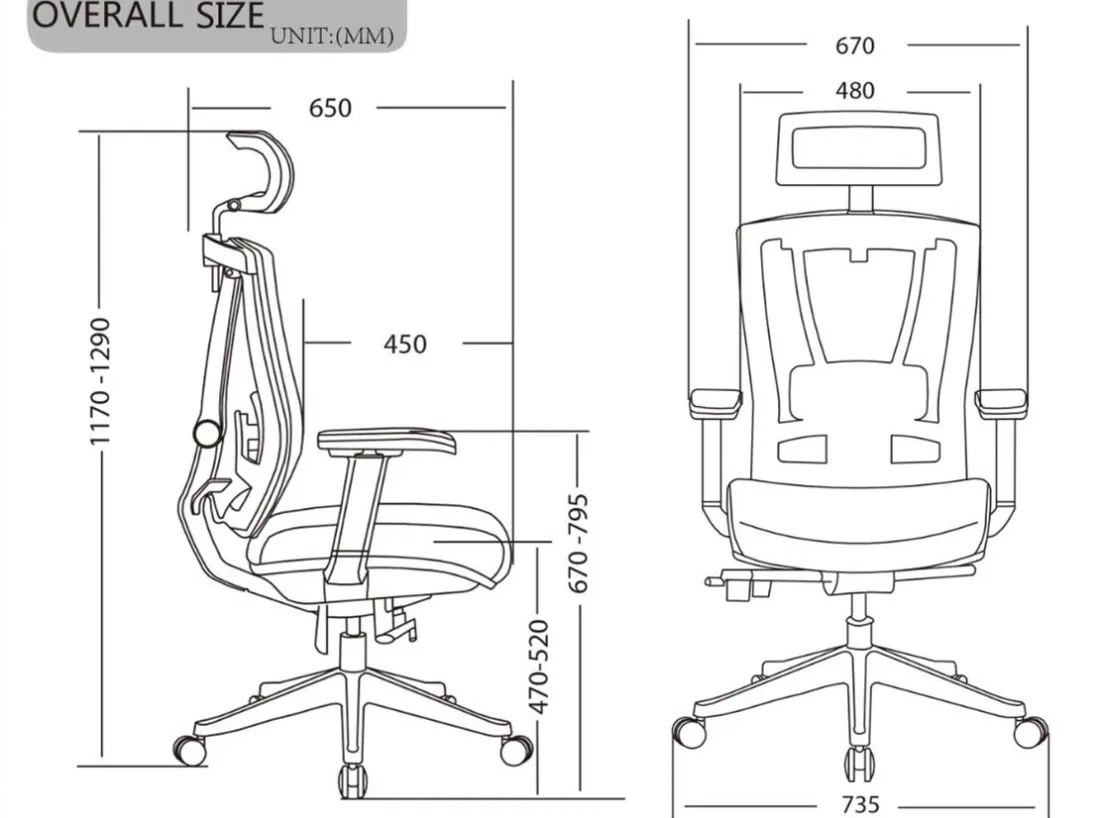 Крісло керівника LUX- ERGO CHAIR 2 GREY ергономічне