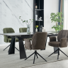 Стол INI- ARNOLD CERAMIC 160(220)*90 WIC DARK GREY МАТ/черный каркас     