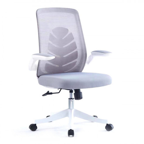 Поворотное офисное кресло INI- GLORY серое/белый каркас