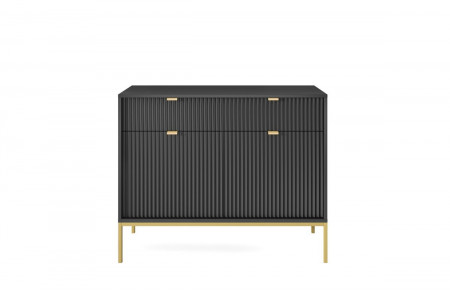 Комод Perfect Home Новая/Nova 2-дверный с 2 ​​ящиками и золотыми ножками KSZ104 Черный