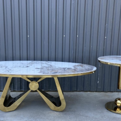 Комплект журнальных столов Elt- T-32 золото + керамика 