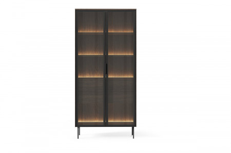 Витрина высокая Perfect Home Lumi 2d2s / 91 + подсветка  Дуб Дунин 