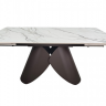 Стол раскладной INI- AGNES CERAMIC 160(240)*90 белый позолоченный мат/ коричневый