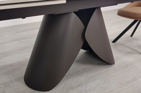 Стол раскладной INI- AGNES CERAMIC 160(240)*90 белый позолоченный мат/ коричневый