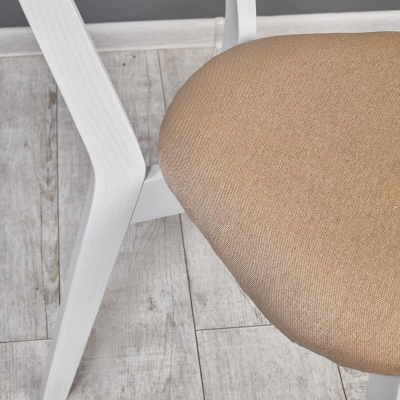 Кухонный комплект Ont- Алонзо 100 Премиум белый раздвижной стол + 4 стула Вито Премиум бежевые