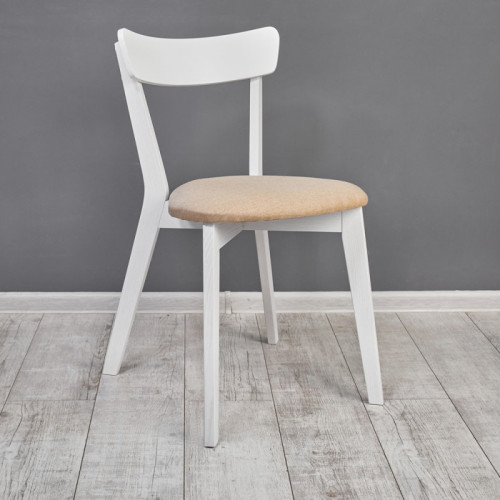 Кухонный комплект Ont- Алонзо 100 Премиум белый раздвижной стол + 4 стула Вито Премиум бежевые