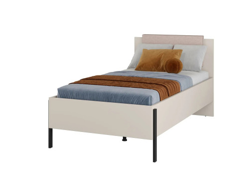 Кровать односпальная с подголовником 24KSND34 Helvetia JUKON S (кашемир/черный)