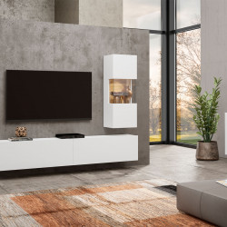 Стенка в гостиную Helvetia AVA 249NLM10 (белый-дуб вотан/белый)