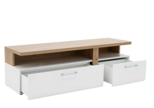 Тумба под телевизор Forte TULUZA TUZT121B (дуб артизан/белый глянец)