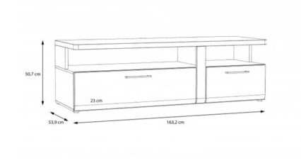 Тумба под телевизор Forte TULUZA TUZT121B (дуб артизан/белый глянец)